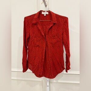 Cloth & Stone Red Button Down Shirt
